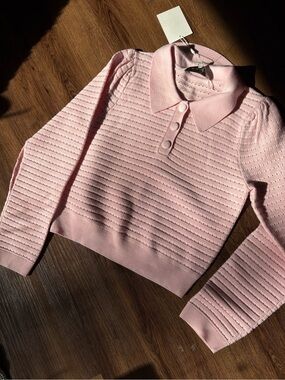 Endless Rose Soft Pink Preppy Sweater NWT S
